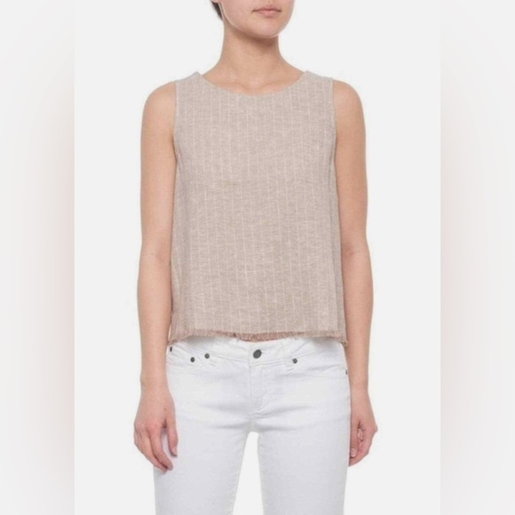 Drew linen blend frayed hem top - Picture 3 of 11